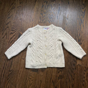 Girls Zara White cardigan Sweater 4-5